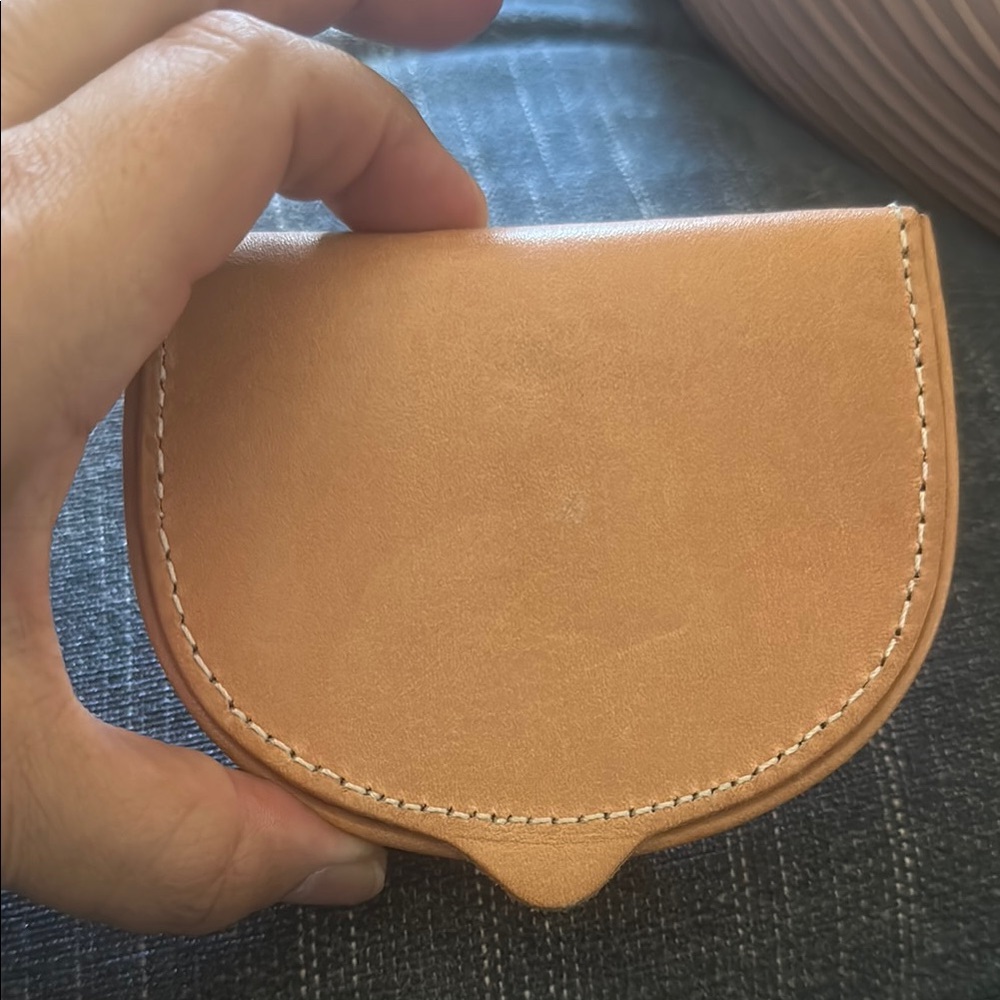 Tan Leather Coin Purse